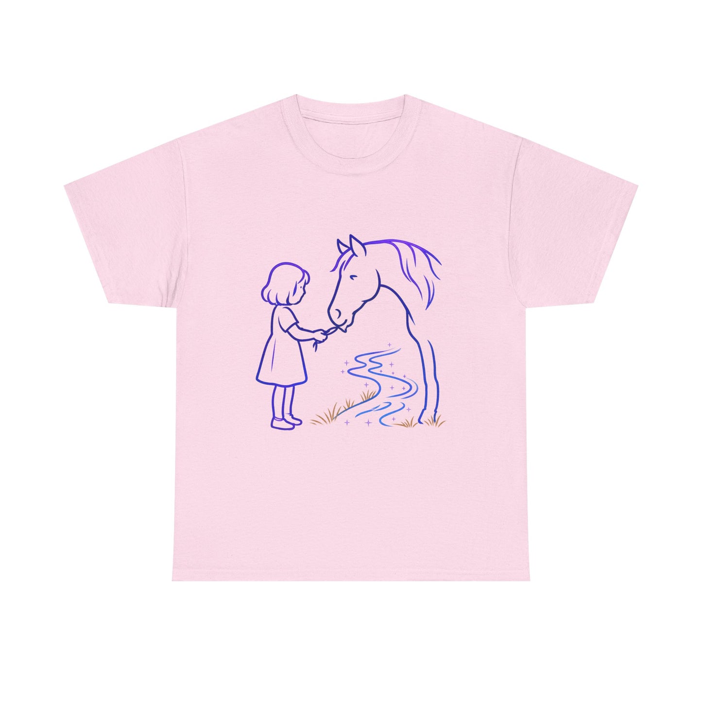 Girl Feeding Horse T-Shirt | Horse Lover T-Shirt | Equestrian Gift | Horse Mom Shirt