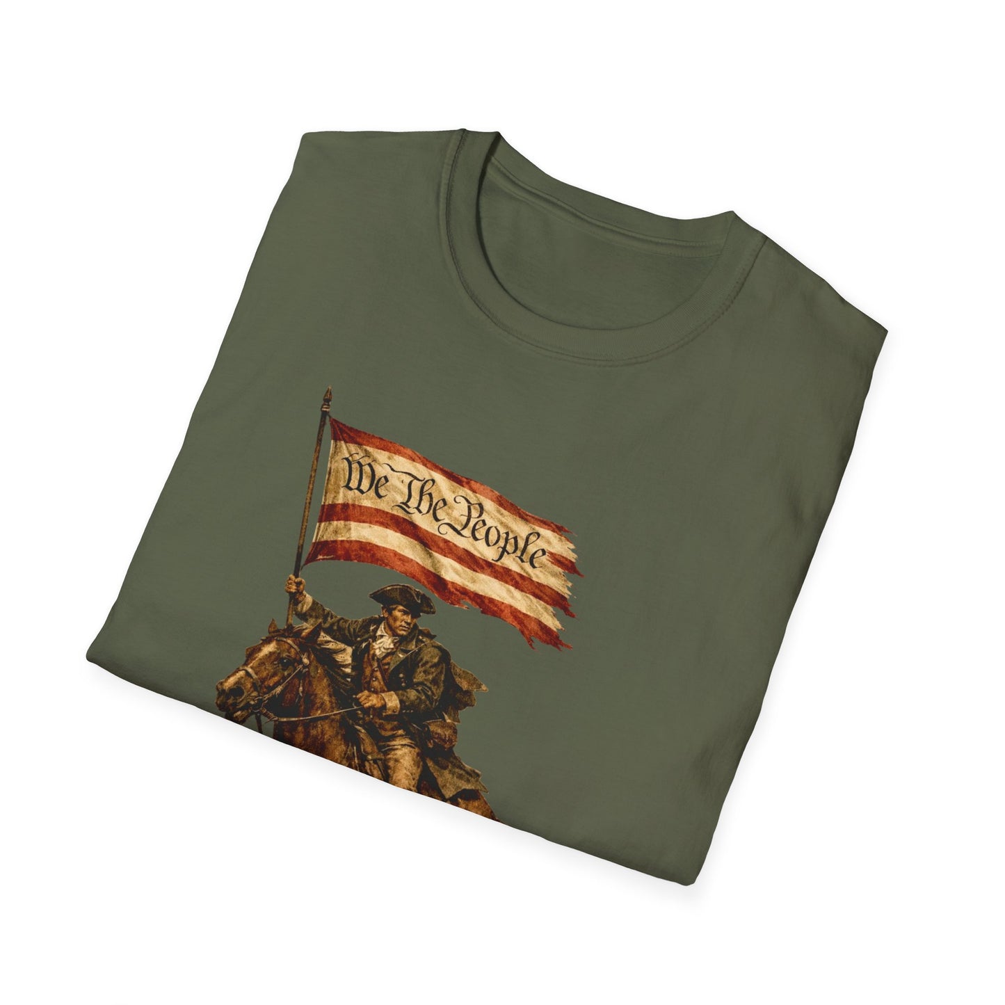 We the People Rider T-Shirt | Revolutionary Horseman | American Flag | 1776 Tribute Shirt