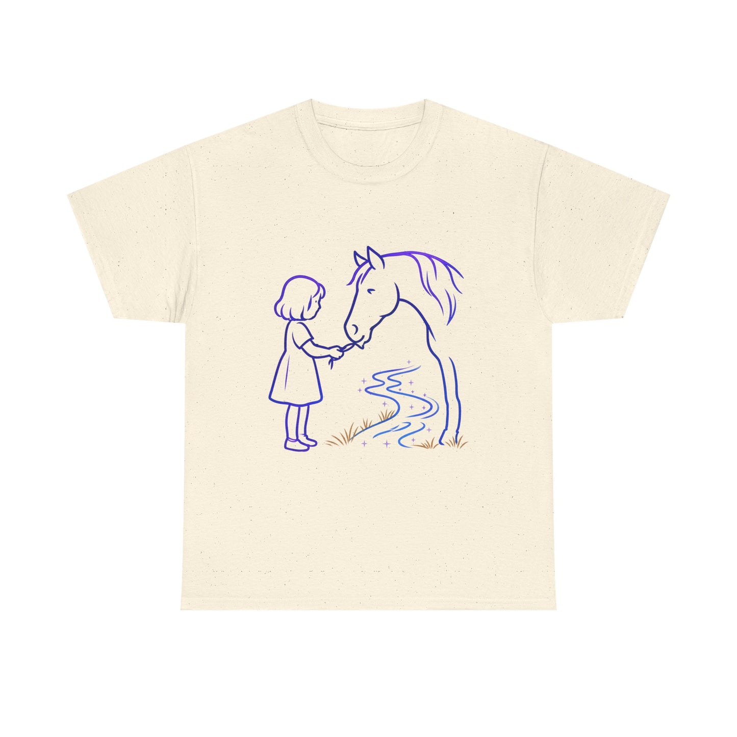 Girl Feeding Horse T-Shirt | Horse Lover T-Shirt | Equestrian Gift | Horse Mom Shirt