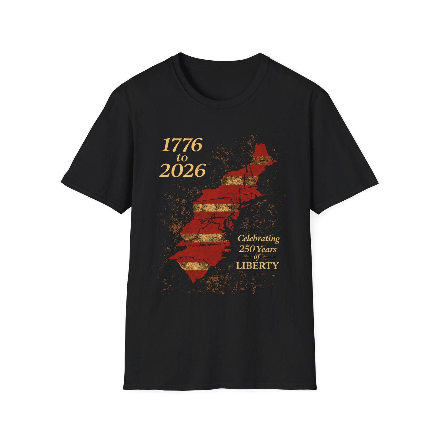 250 Years of Liberty Shirt Rustic Graphic T | 1776 to 2026 Patriotic T Shirt | Vintage American Flag