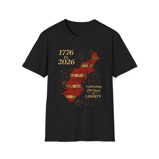 250 Years of Liberty Shirt Rustic Graphic T | 1776 to 2026 Patriotic T Shirt | Vintage American Flag