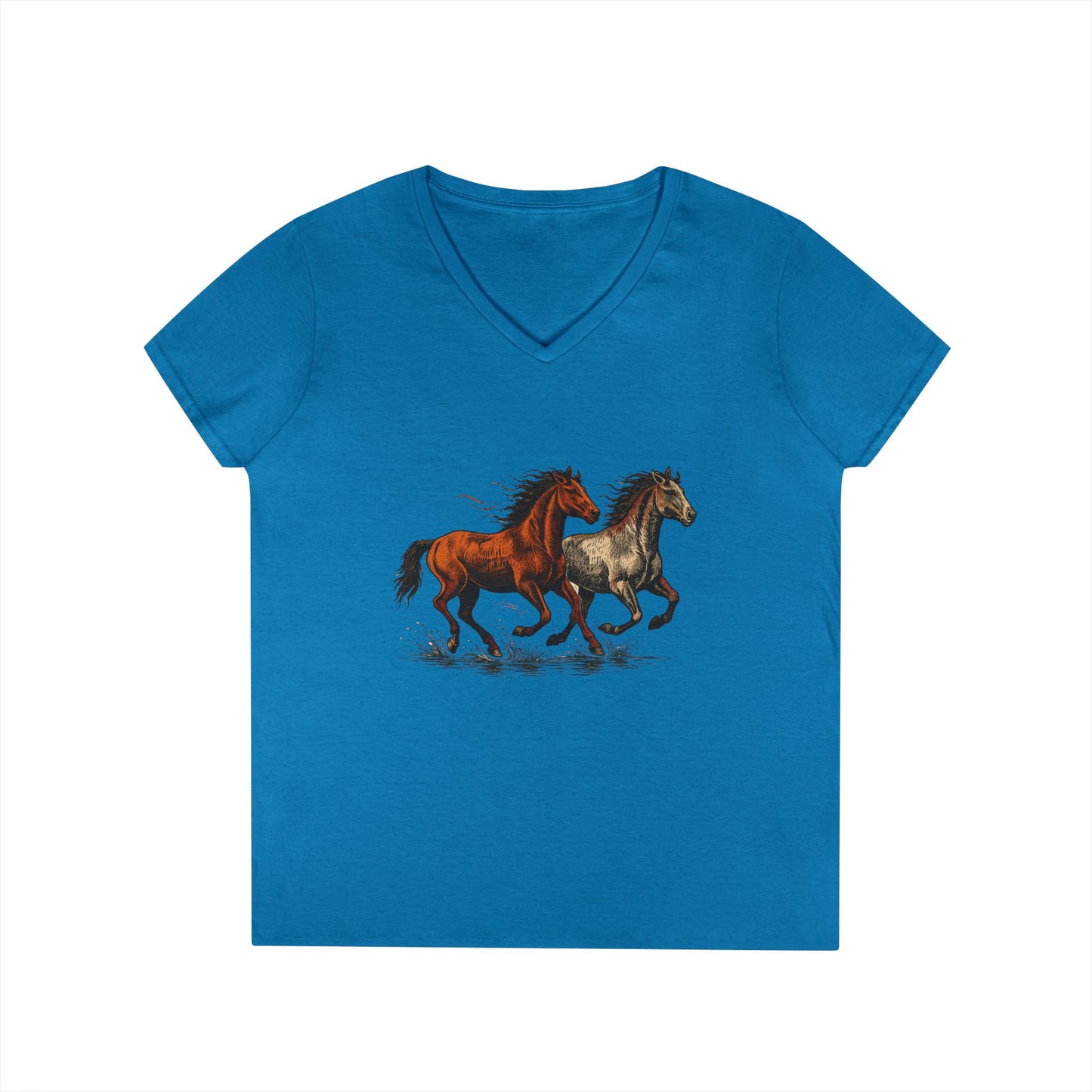 Wild Horses V-Neck T-Shirt | American Wildlife shirt