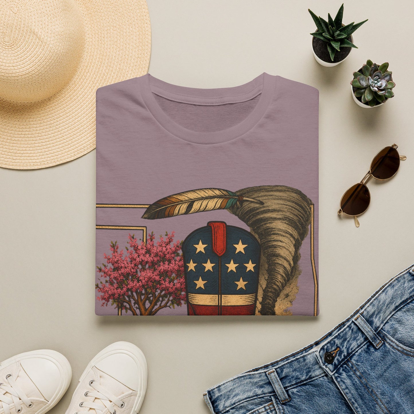 Oklahoma Patriotic Cowboy Boot T-Shirt — Americana Western Graphic Tee