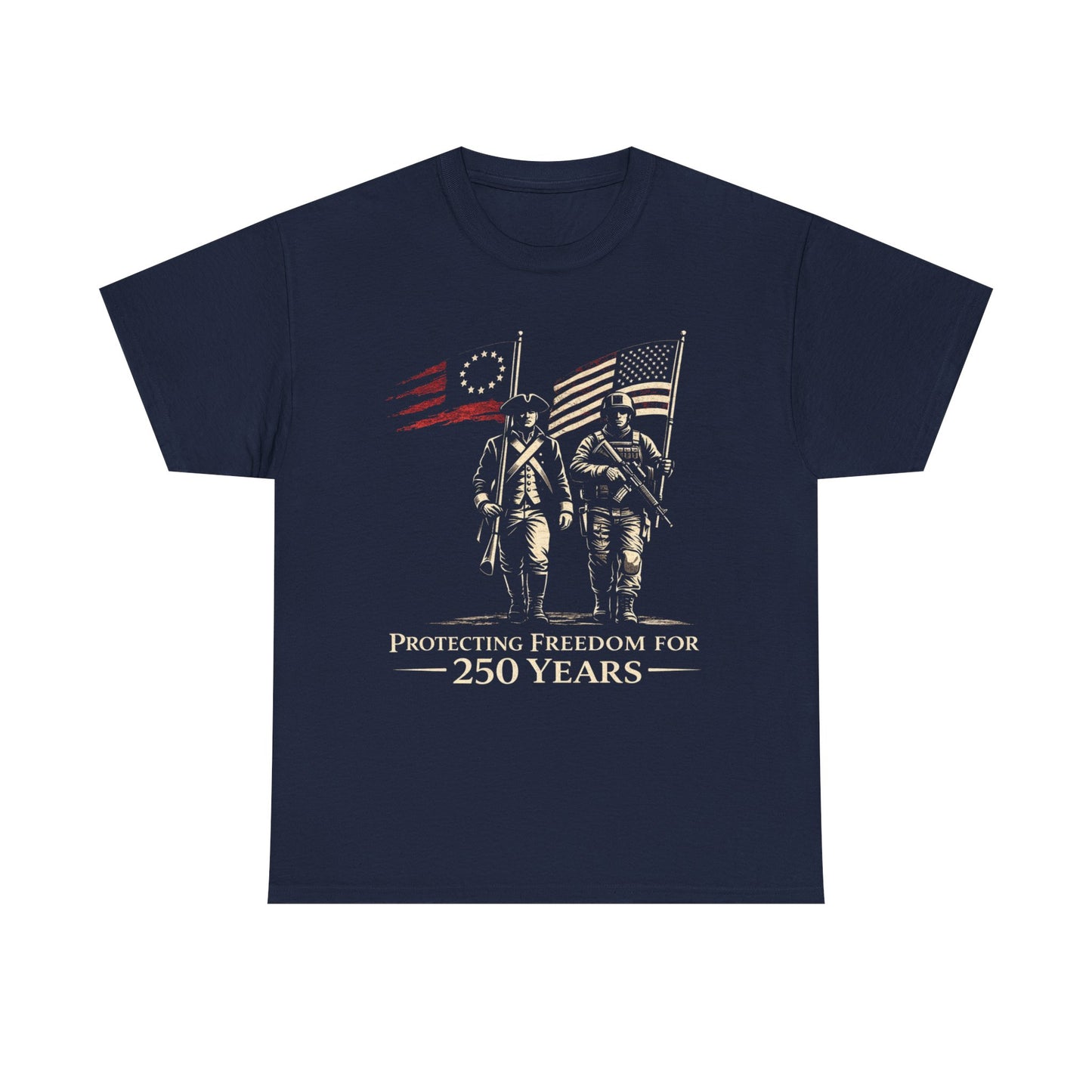 Protecting Freedom for 250 Years T-Shirt | Patriotic T-Shirt | Military Tribute Tee | 1776 to 2026 America Shirt | Veteran Gift