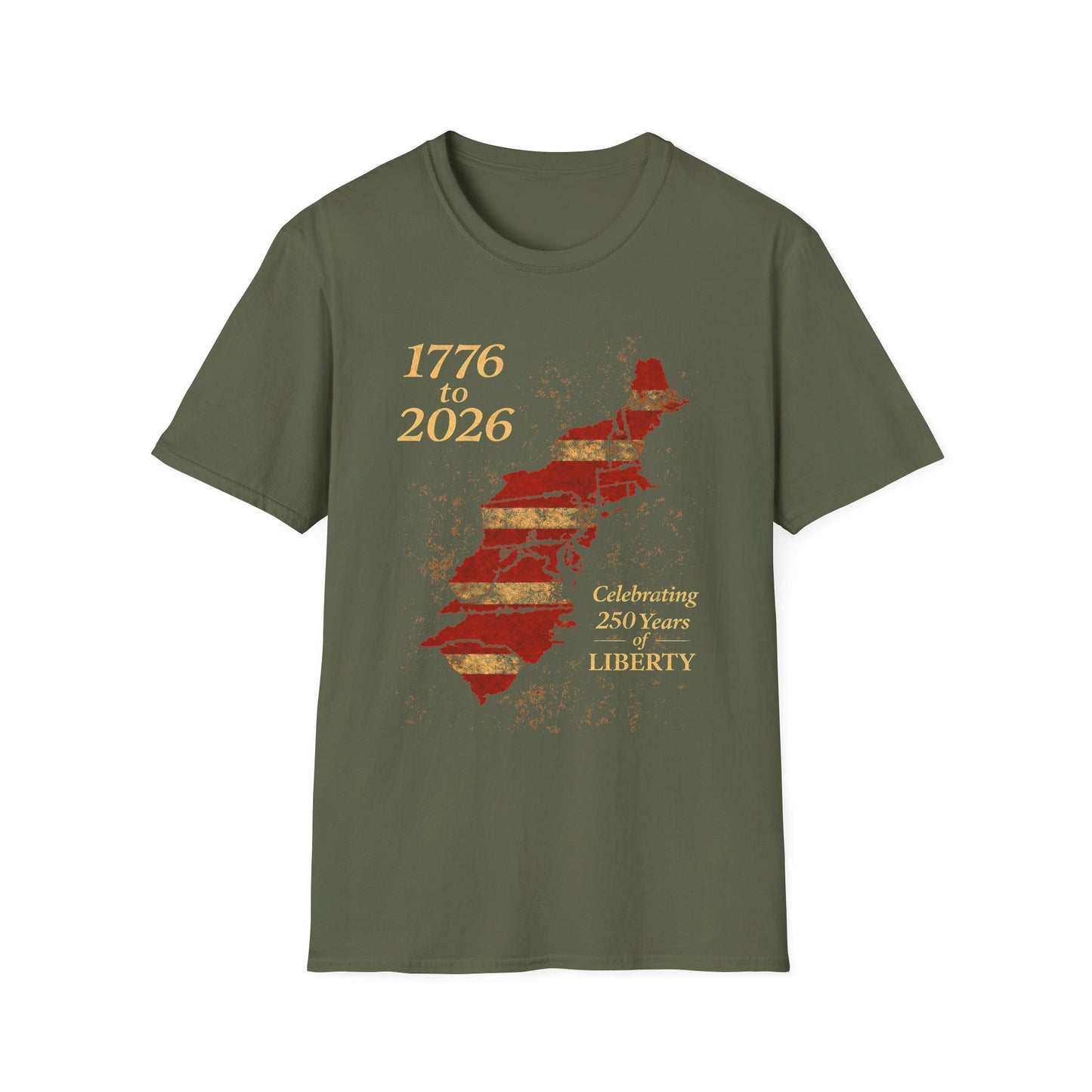 250 Years of Liberty Shirt Rustic Graphic T | 1776 to 2026 Patriotic T Shirt | Vintage American Flag
