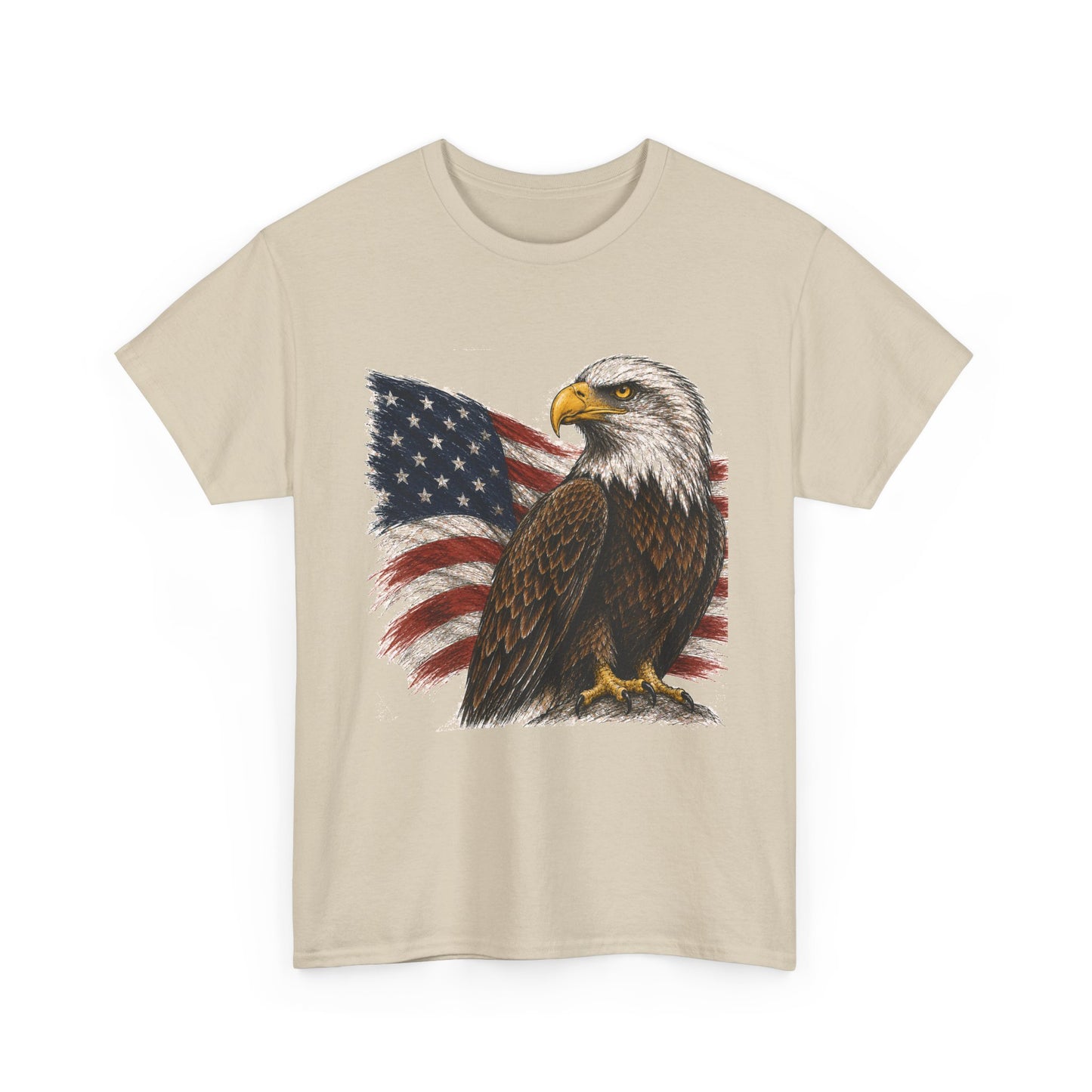 Eagle with American Flag T-Shirt — Patriotic Bald Eagle Tee for 4th of July