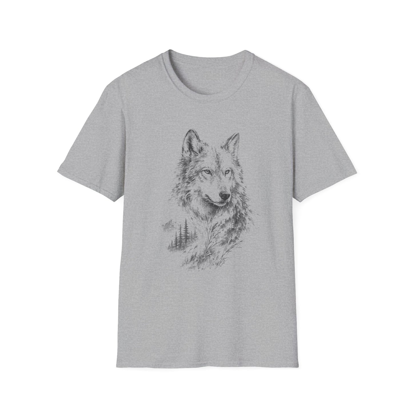 Wolf Sketch T-Shirt — Minimalist Nature Graphic Tee
