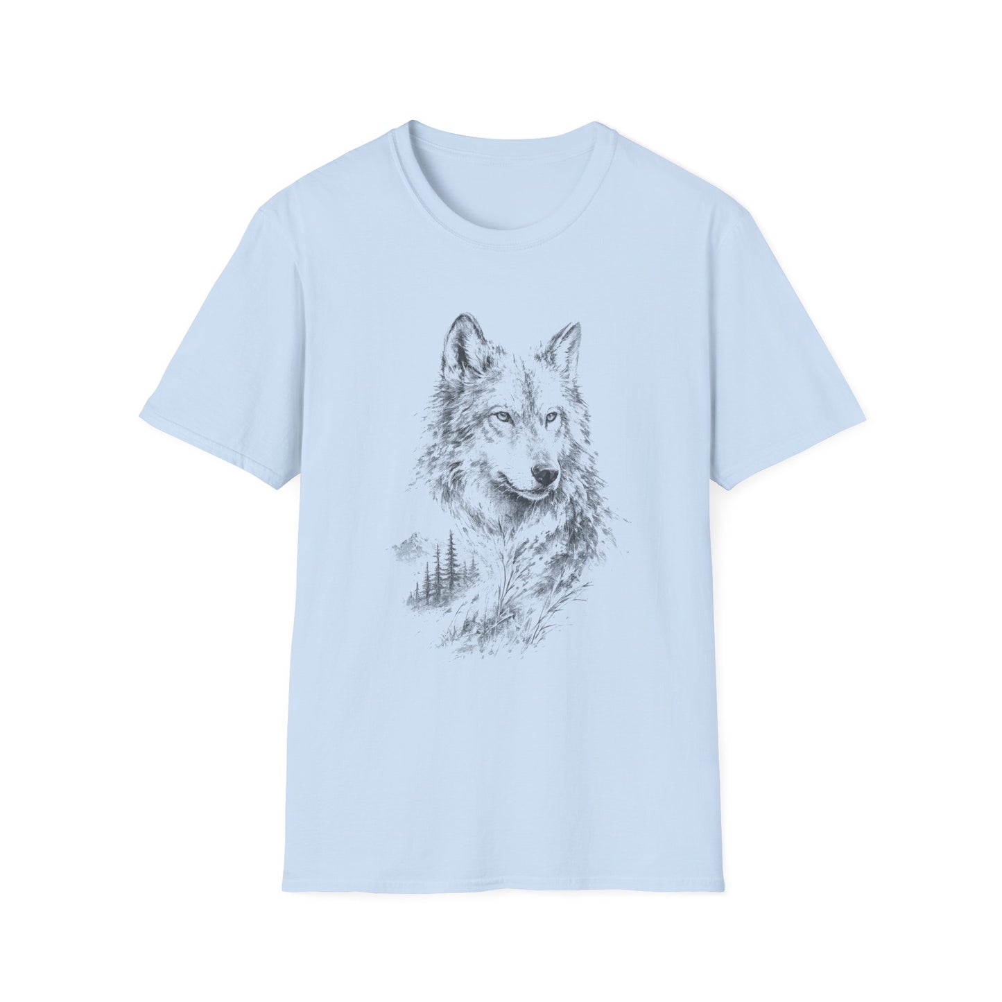 Wolf Sketch T-Shirt — Minimalist Nature Graphic Tee