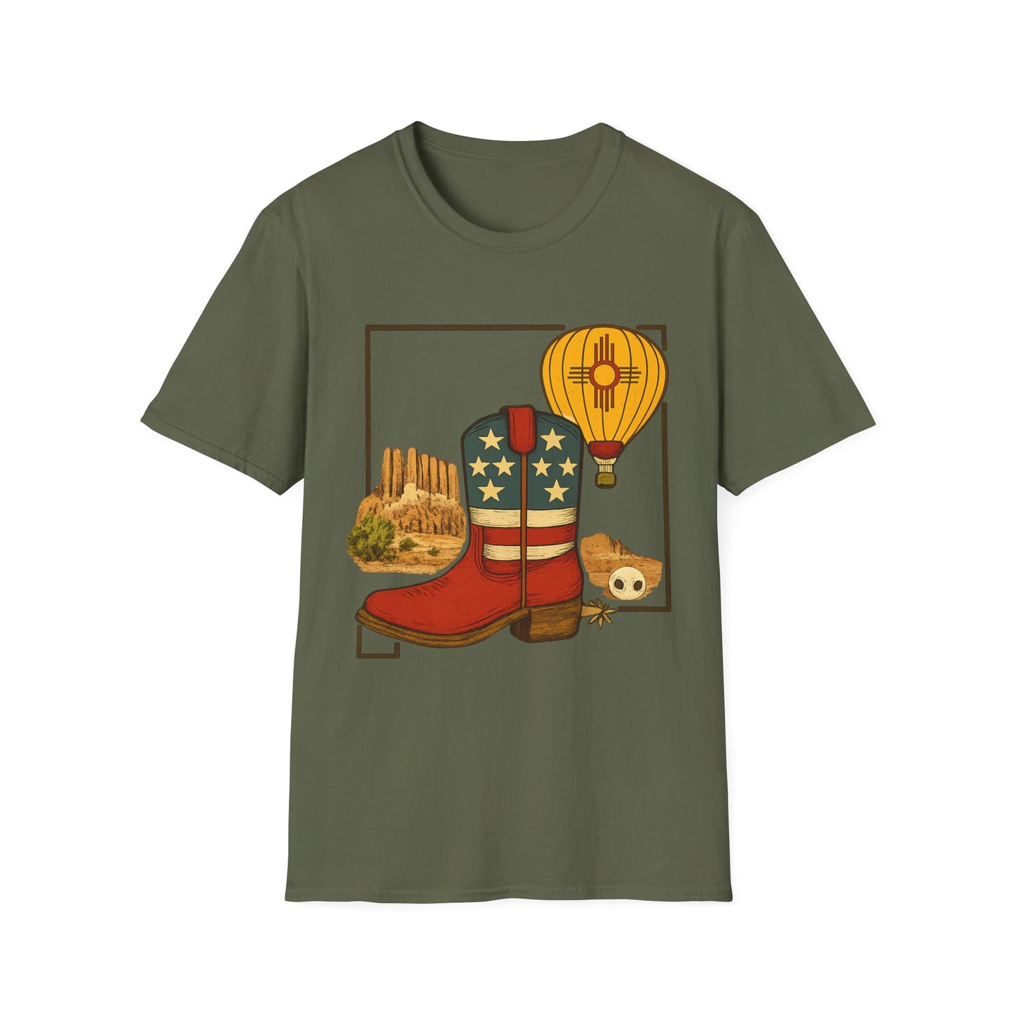 New Mexico Patriotic Cowboy Boot — Americana New Mexico Graphic Tee