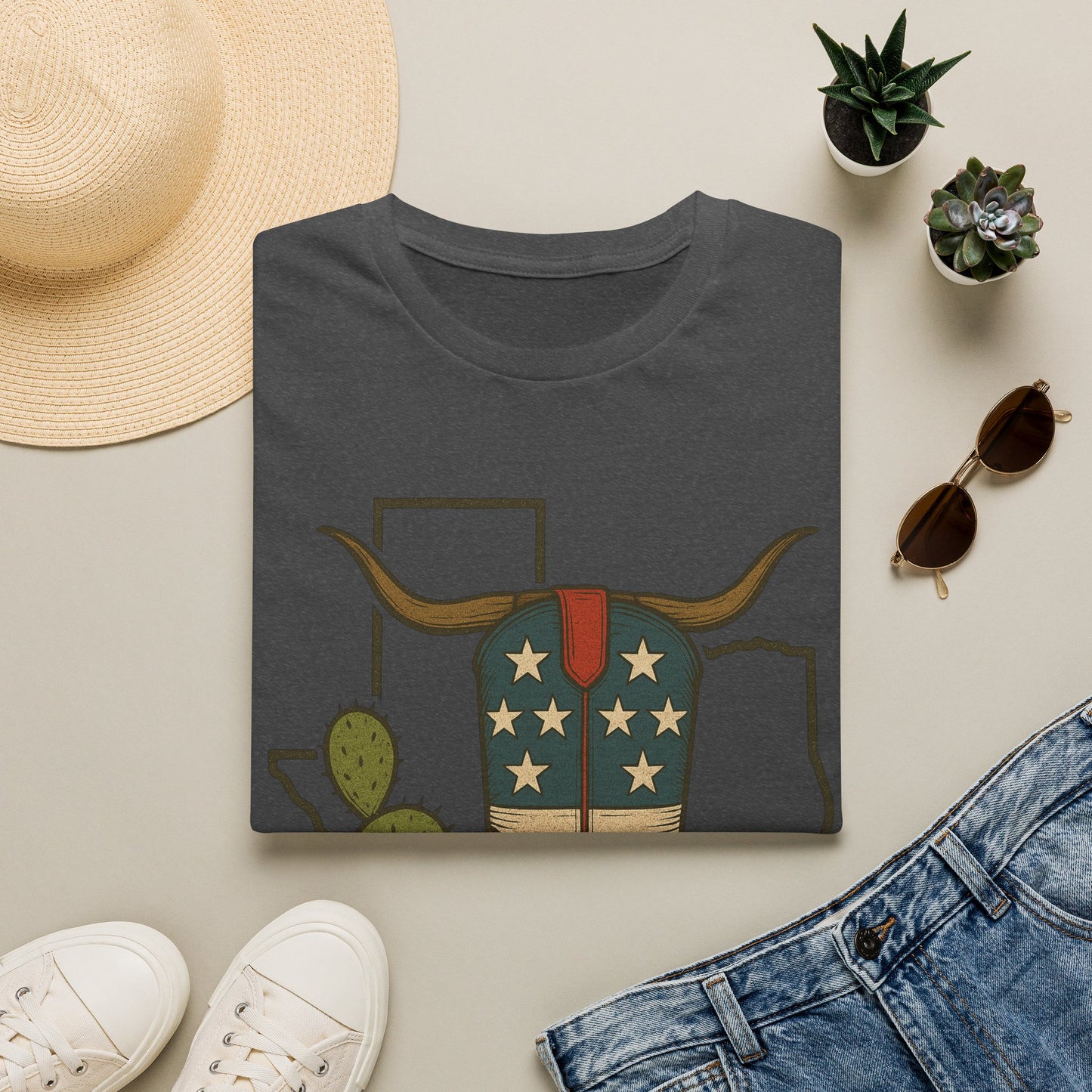 Texas Western Cowboy Boot T-Shirt — American Pride Longhorn Design