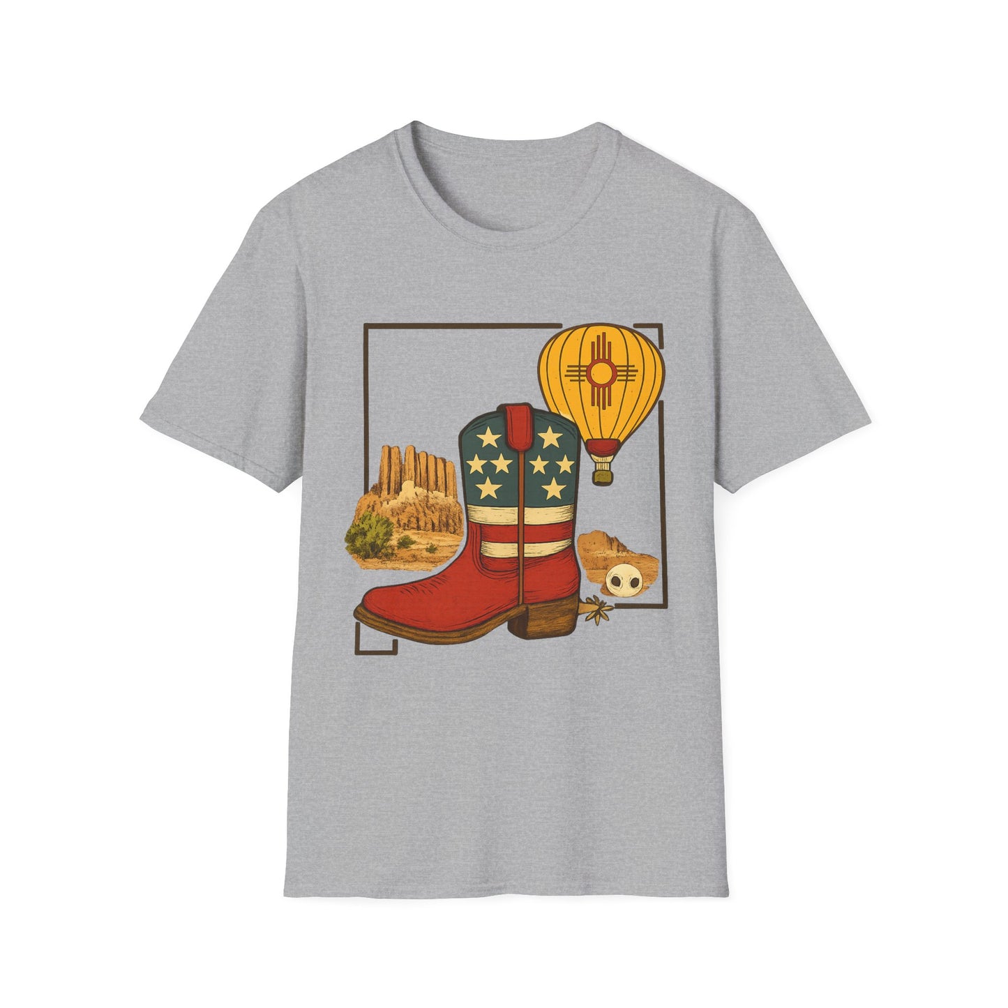 New Mexico Patriotic Cowboy Boot — Americana New Mexico Graphic Tee