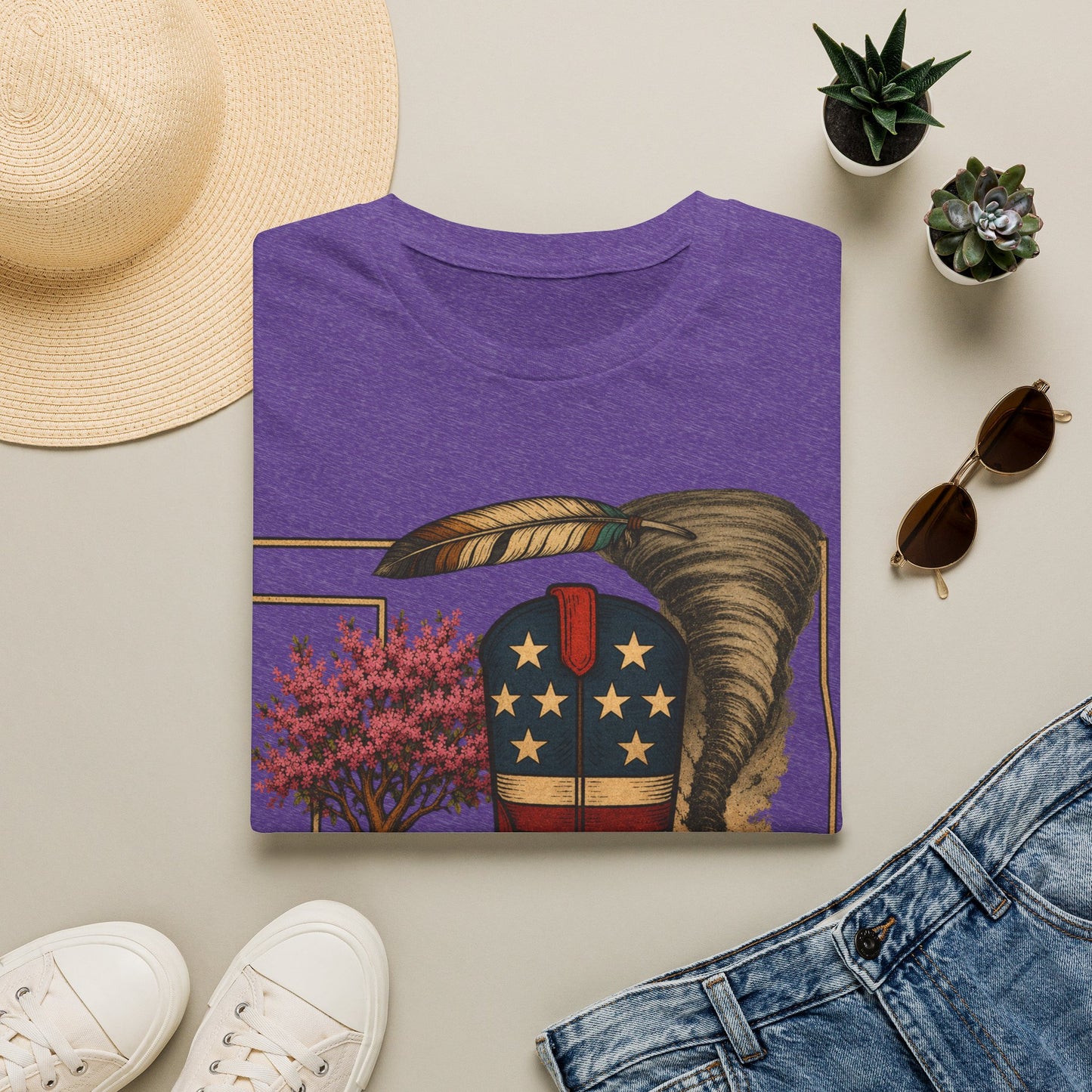 Oklahoma Patriotic Cowboy Boot T-Shirt — Americana Western Graphic Tee