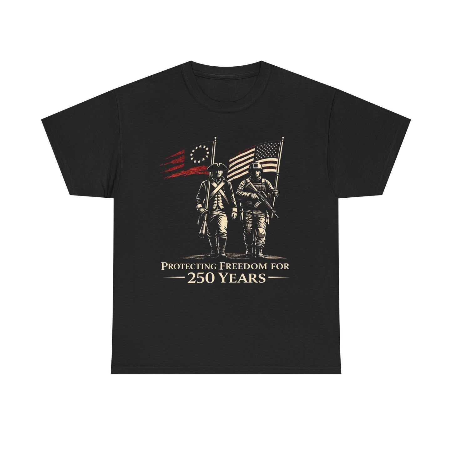 Protecting Freedom for 250 Years T-Shirt | Patriotic T-Shirt | Military Tribute Tee | 1776 to 2026 America Shirt | Veteran Gift