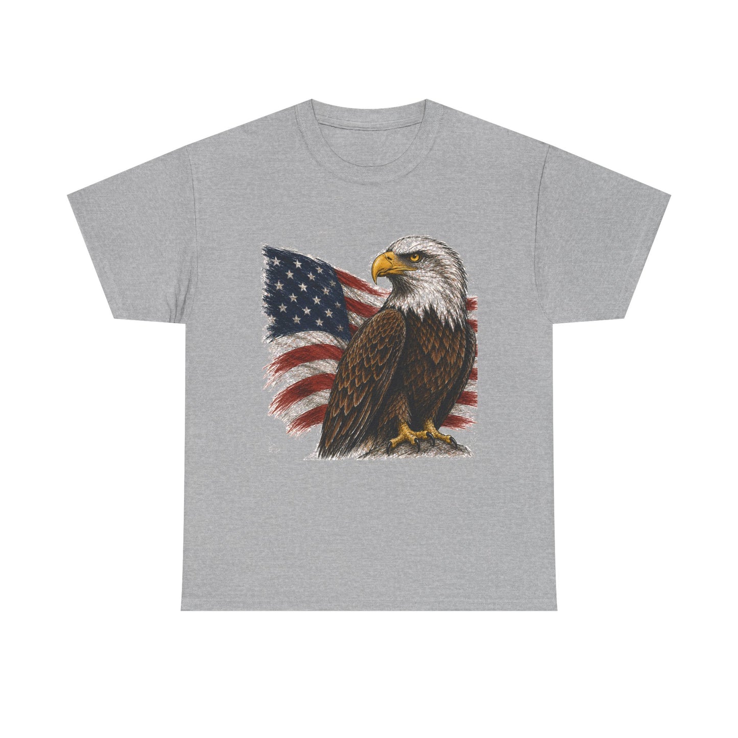 Eagle with American Flag T-Shirt — Patriotic Bald Eagle Tee for 4th of July