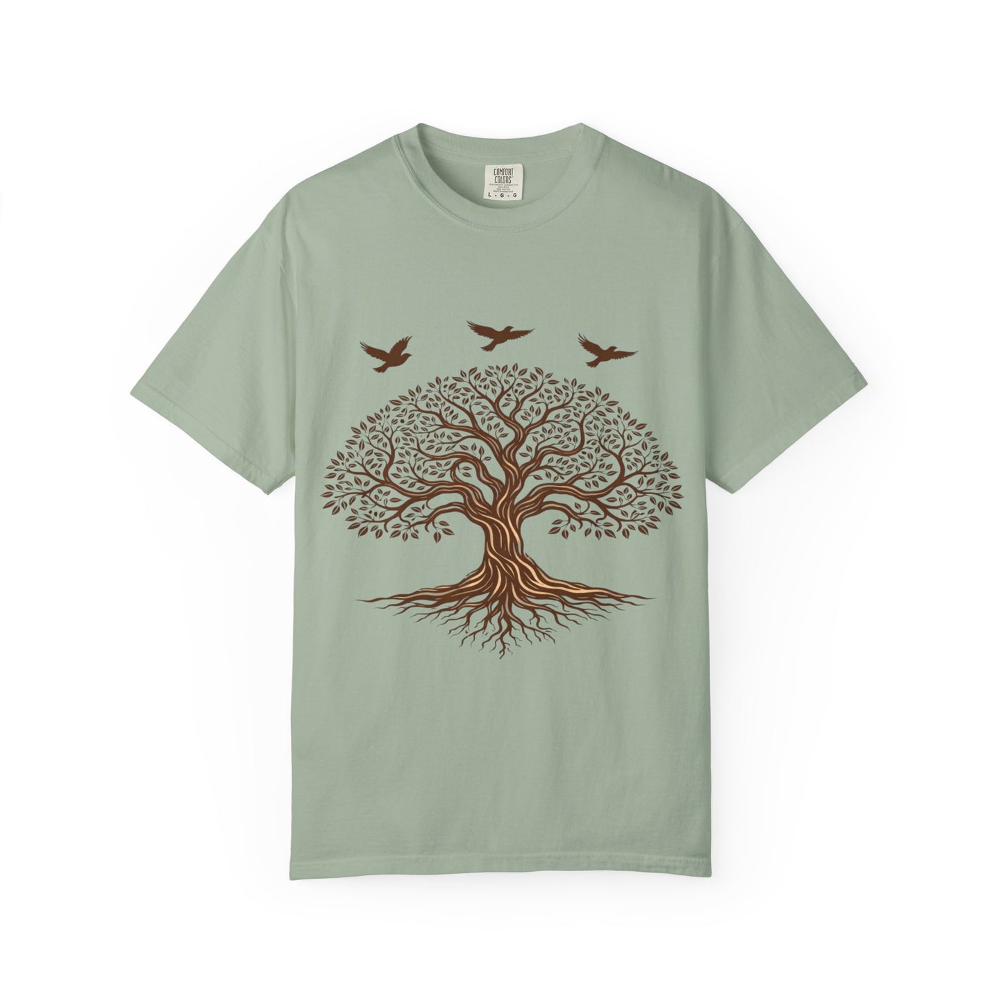Tree of Life Shirt with Birds| Nature Graphic Tee| Boho Tree Tee | Garment Dyed T