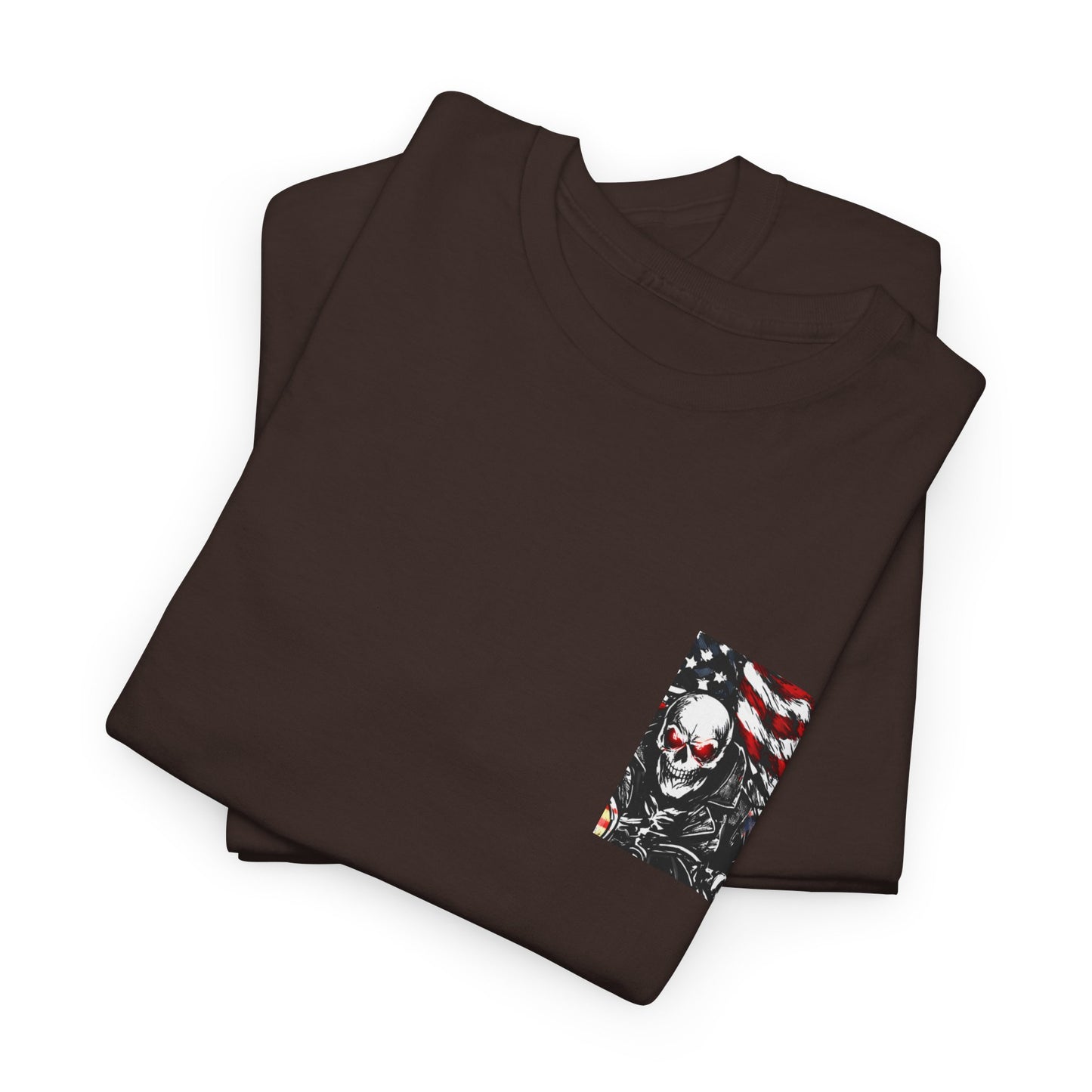 Freedom Rides Eternal Motorcycle Tee | Skull Biker American Flag