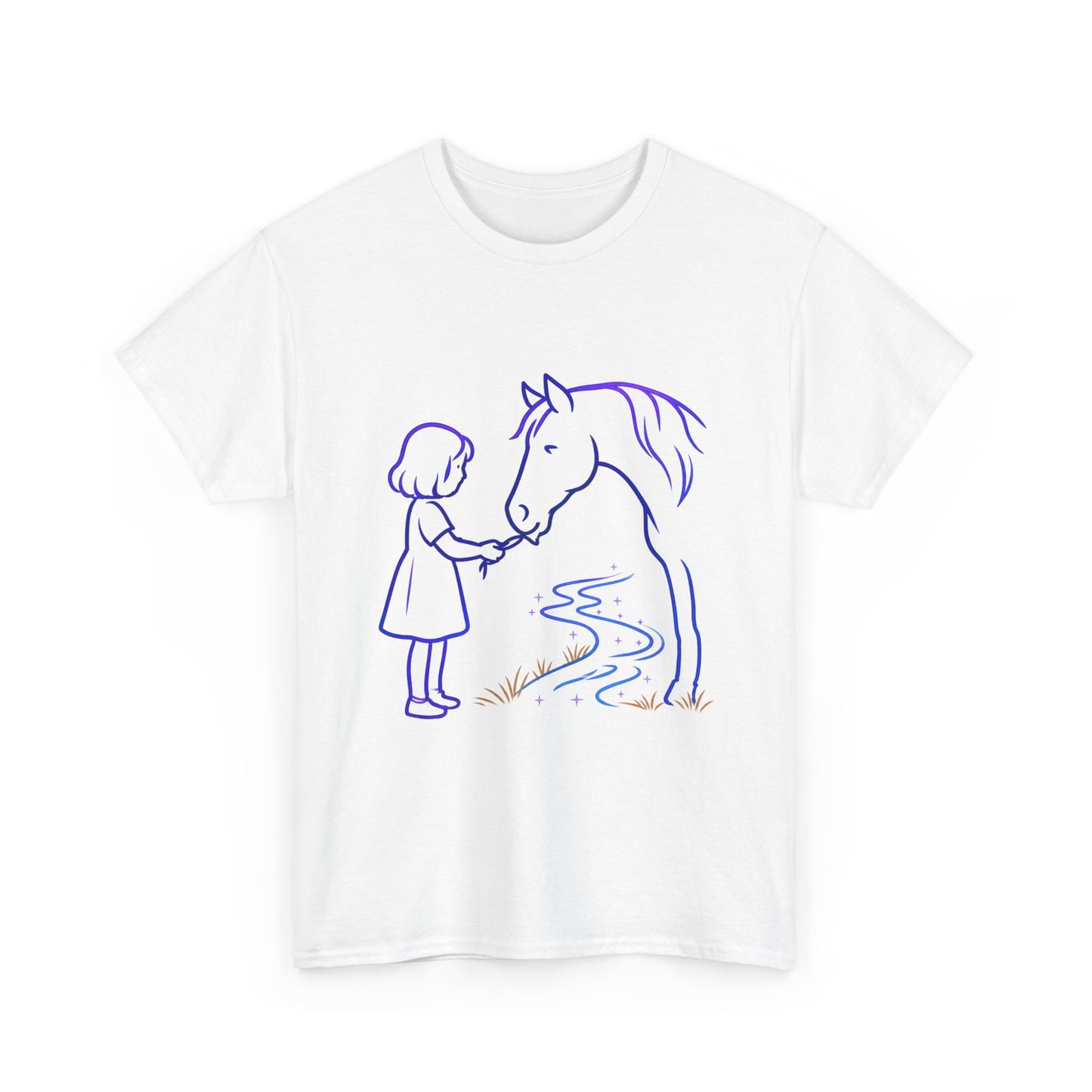 Girl Feeding Horse T-Shirt | Horse Lover T-Shirt | Equestrian Gift | Horse Mom Shirt