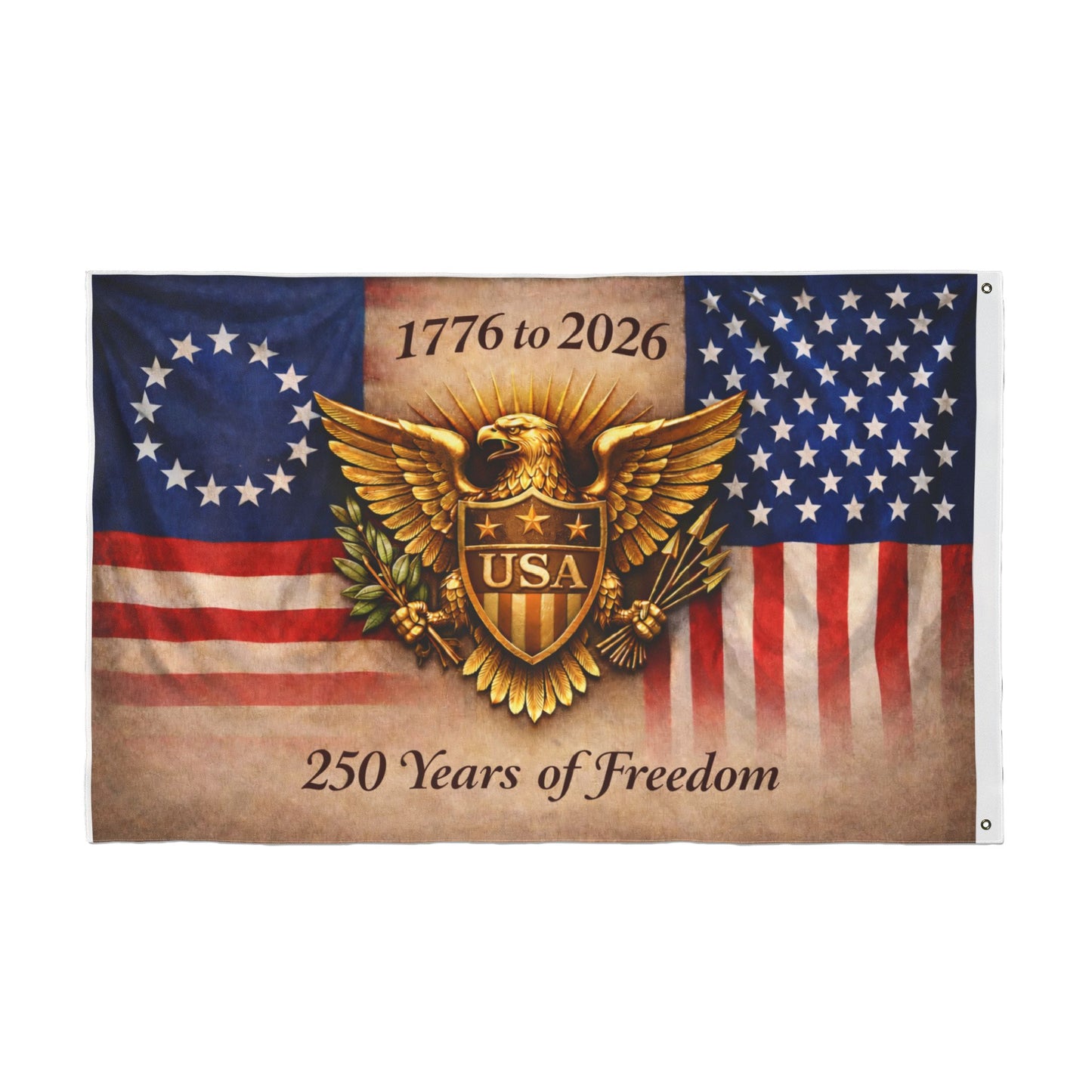 1776 to 2026 USA Eagle 250 Years of Freedom Double Sided Flag
