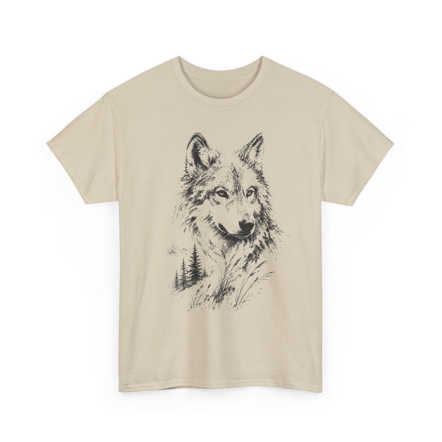 Spirit of the Wolf Sketch T-Shirt |  Forest Wolf Graphic Tee