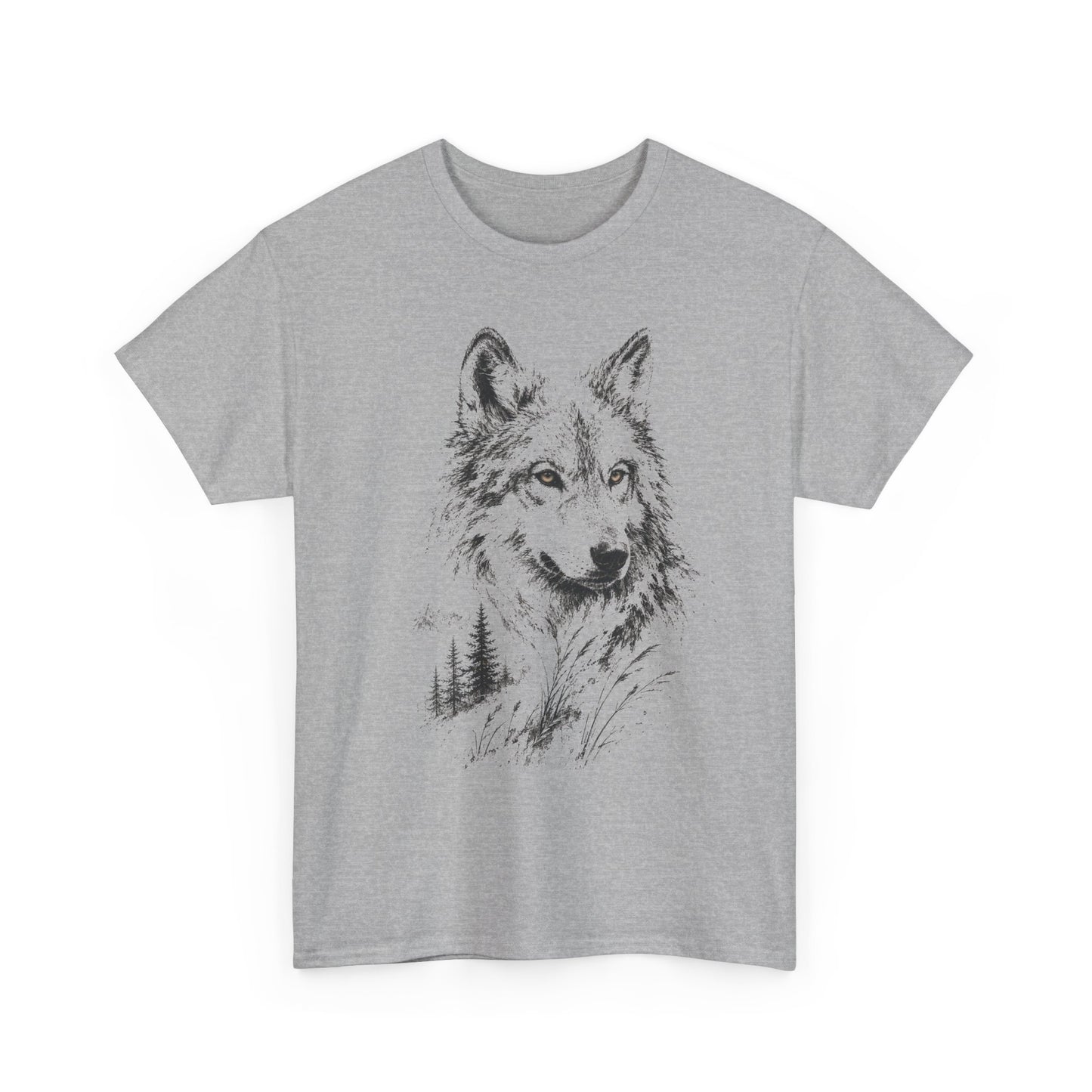 Spirit of the Wolf Sketch T-Shirt |  Forest Wolf Graphic Tee
